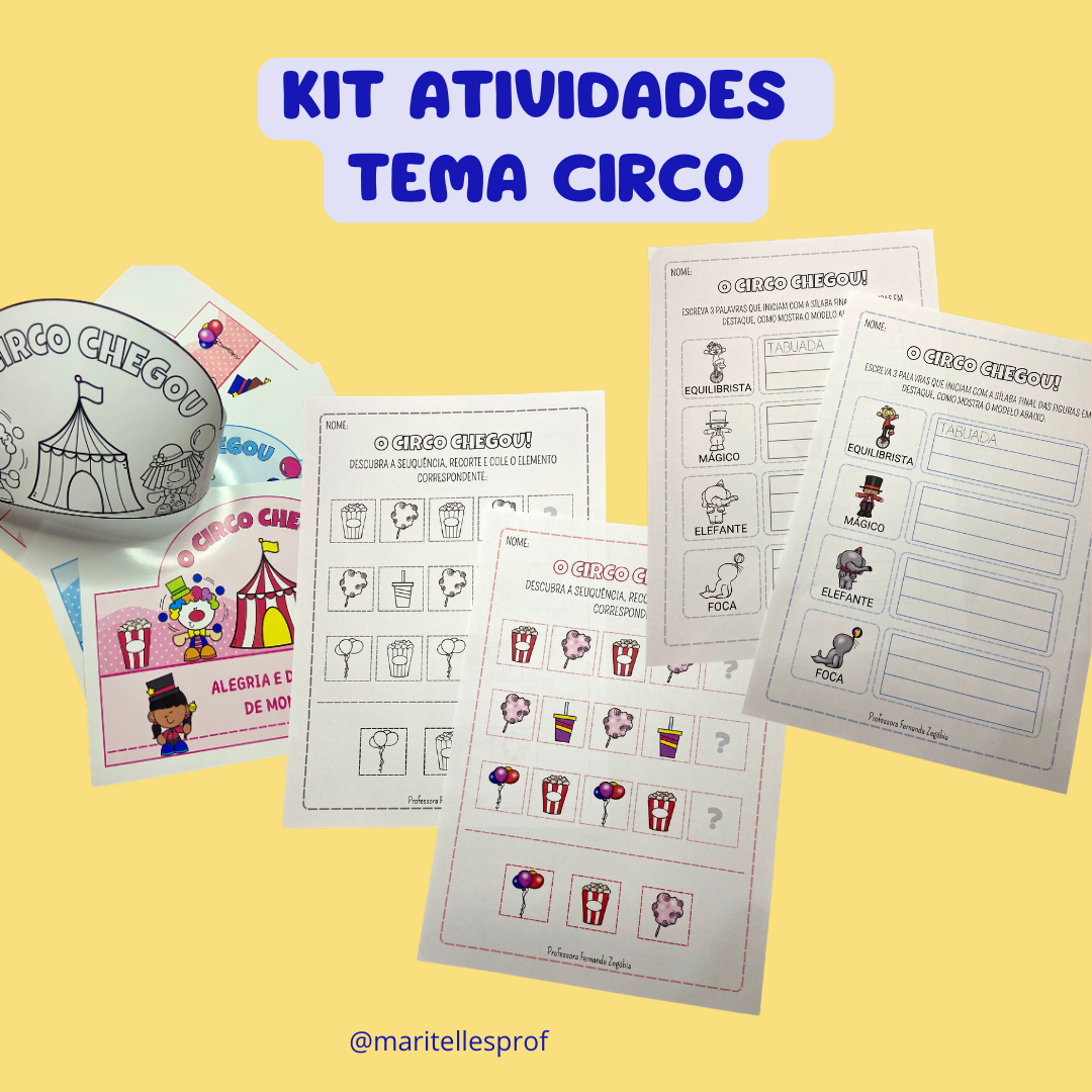 Kit Atividades - Tema Circo