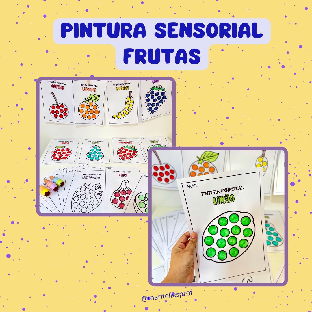 Atividades de Pintura Sensorial – Tema Frutas