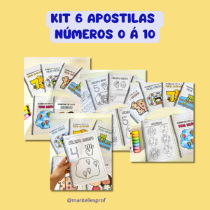 Kit 6 apostilas números  0 á 10