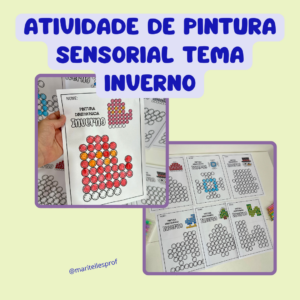 Atividade de pintura sensorial tema Inverno