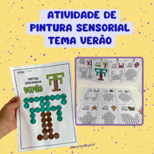 Atividade de pintura sensorial tema Verão