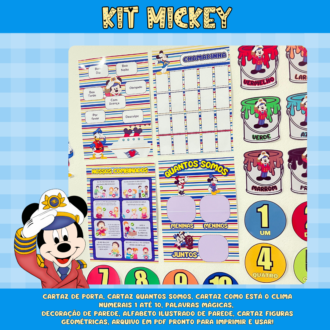 kit ornamentação de sala Mickey