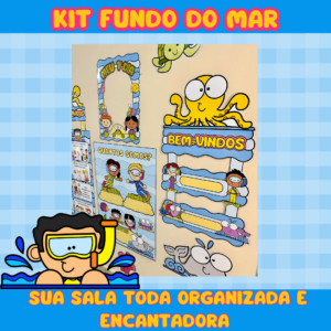 Kit Ornamentação de Sala fundo do Mar