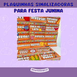 PLAQUINHAS SINALIZADORAS PARA FESTA JUNINA