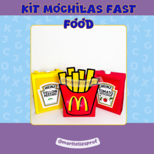 KIT MOCHILAS FAST FOOD